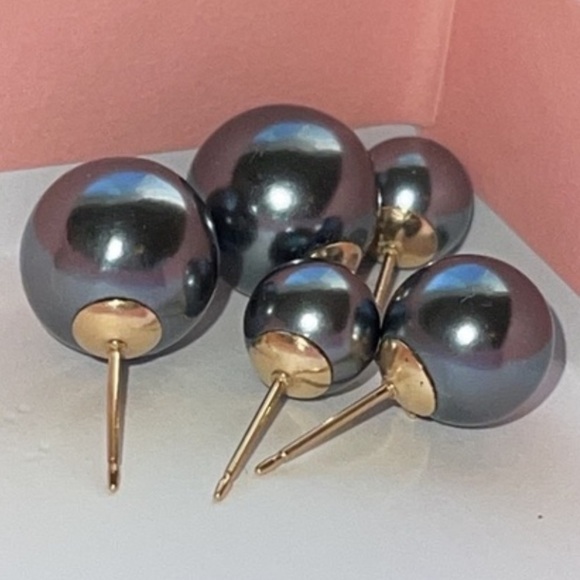 Neiman Marcus 14KT Gold studded Tahitian pearl 9mm Only 1 Single Availab… - Picture 3 of 16